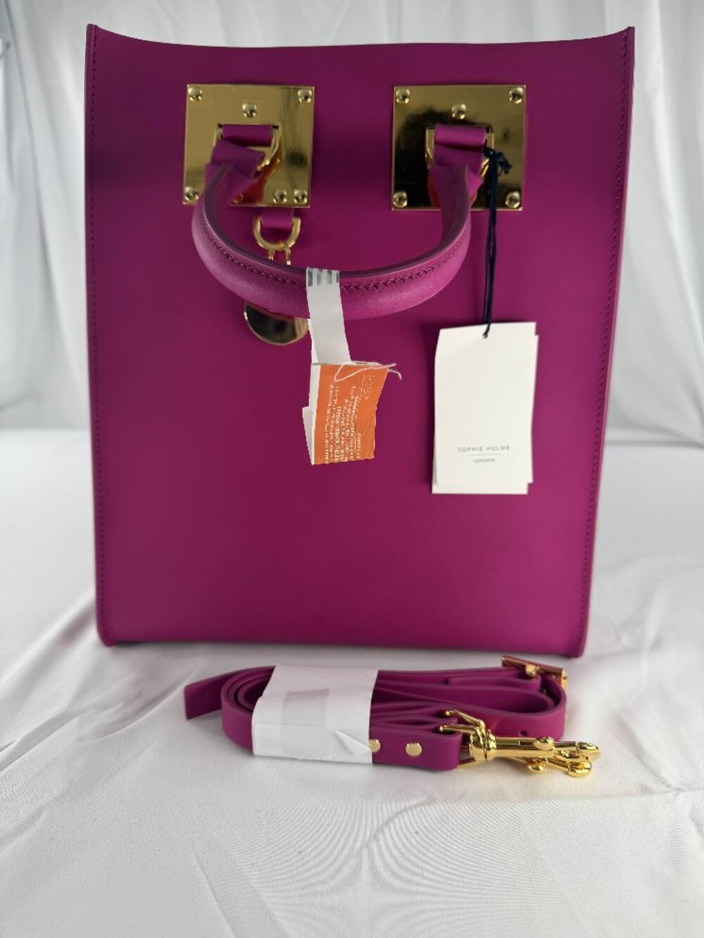 Sophie Hulme Albion Square Tote Dark Fuschsia NWT